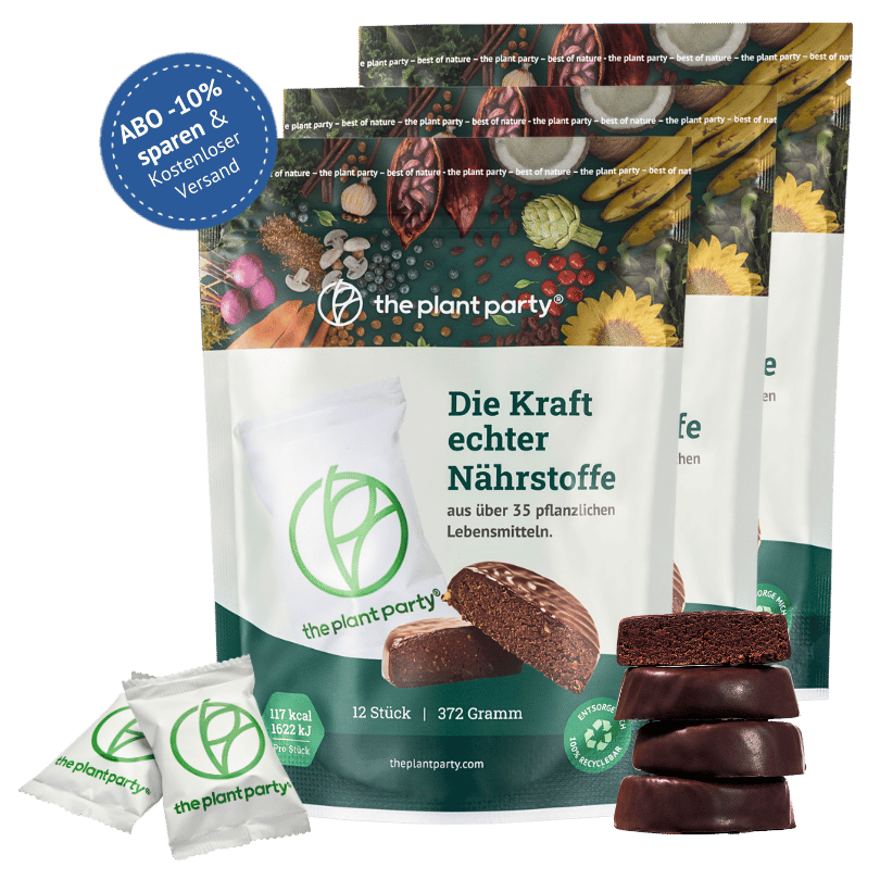the plant party® Pflanzenportion mit 35+ pflanzlichen Zutaten – ABO 36 Stück