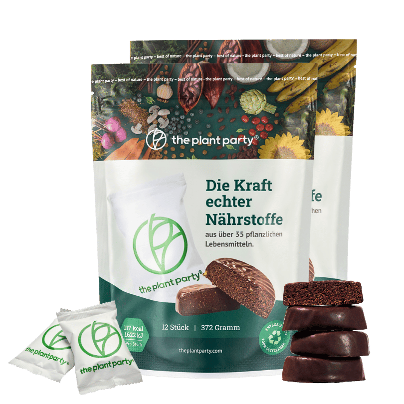 the plant party®: 35+ pflanzliche Lebensmittel in dunkler Schokolade - (24 Stück)